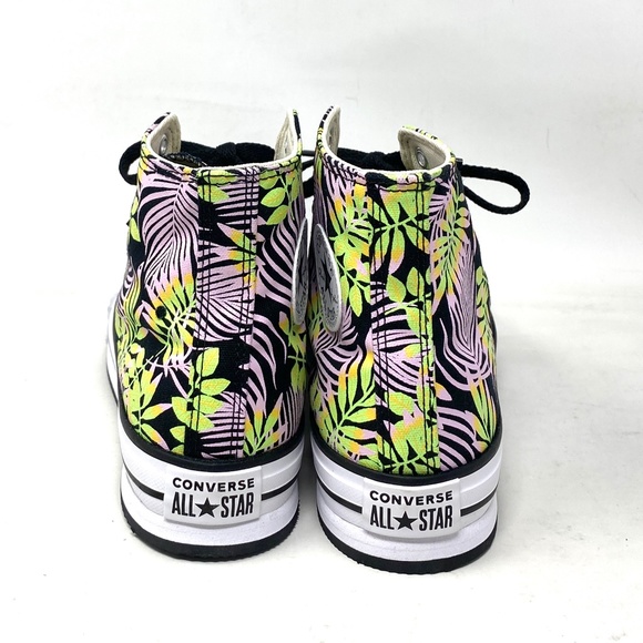 Converse Ctas Lift Platform Shoes Women Kids Pink Black Canvas High Top A01201C - Picture 5 of 10